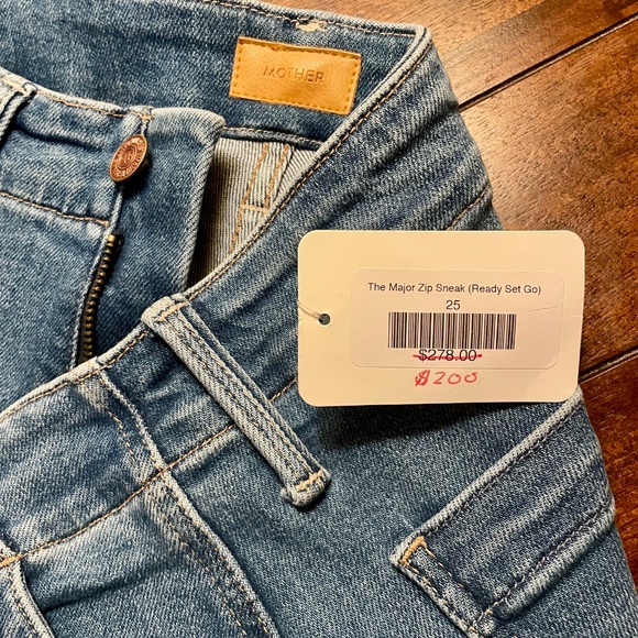 NWT MOTHER The Major Prep Zip Sneak Women Jeans - Picture 3 of 5